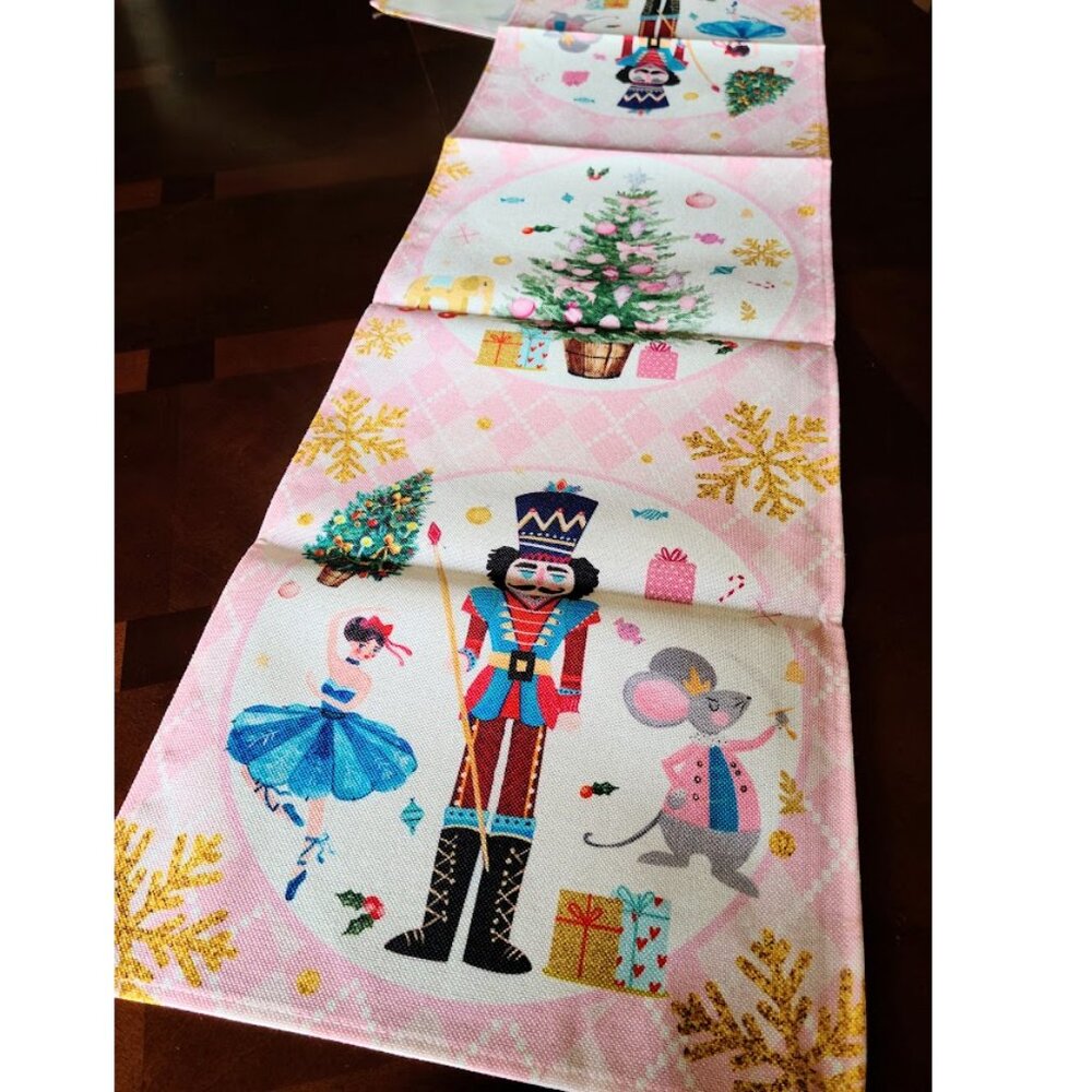 Nutcracker Table Runner Christmas Decor Holiday Decoration Decorative Cloth 72" - Picture 2 of 15